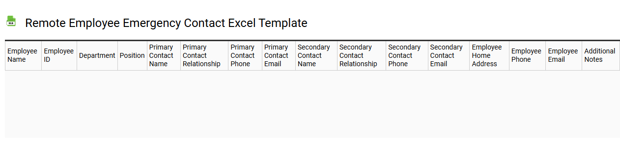 Remote employee emergency contact Excel template