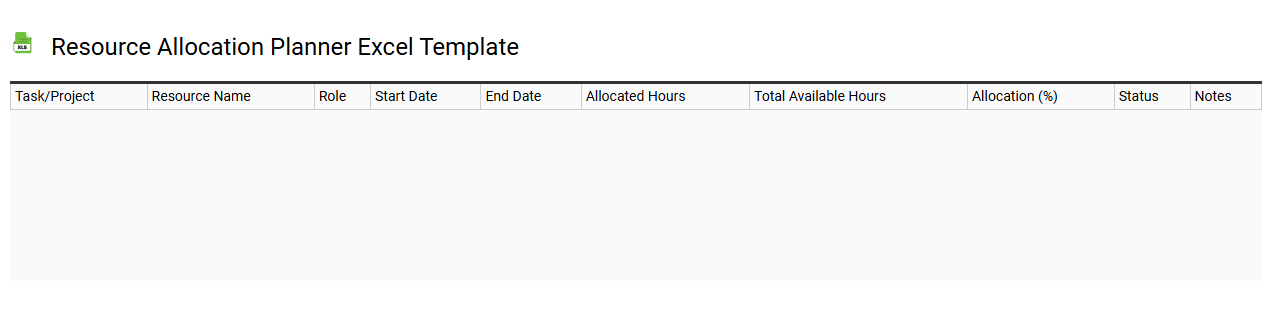 Resource allocation planner Excel template