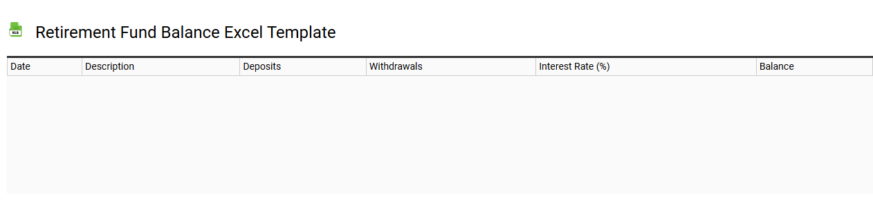 Retirement fund balance Excel template