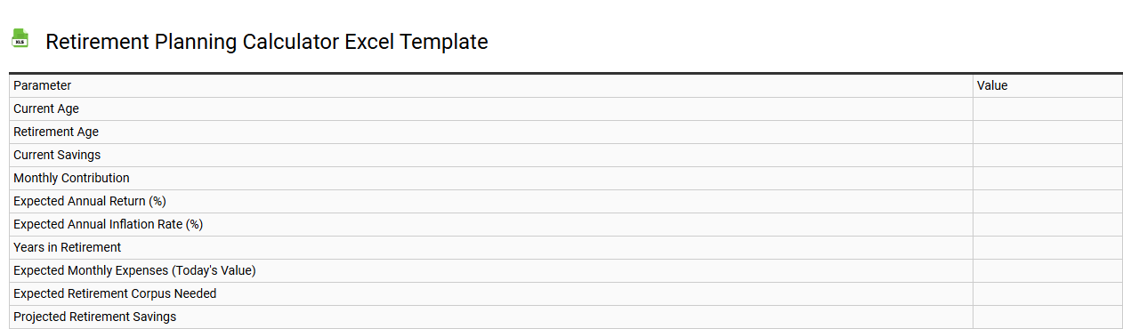 Retirement planning calculator Excel template