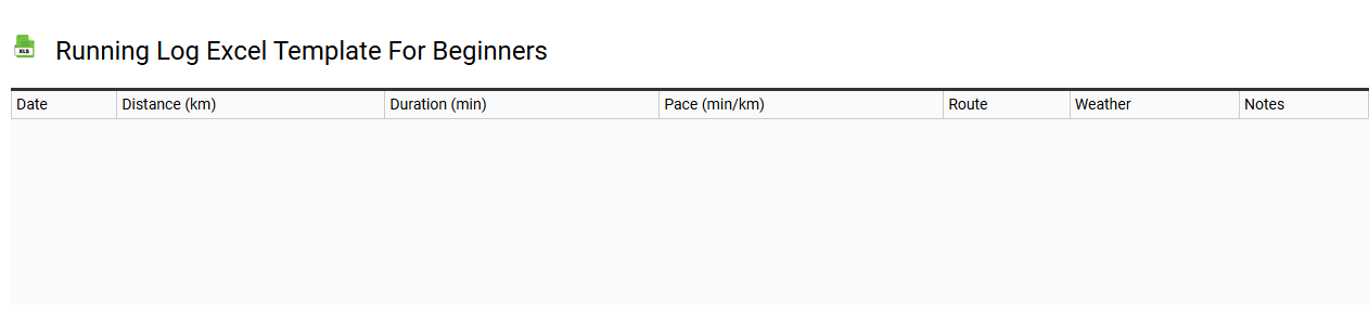 Running log Excel template for beginners
