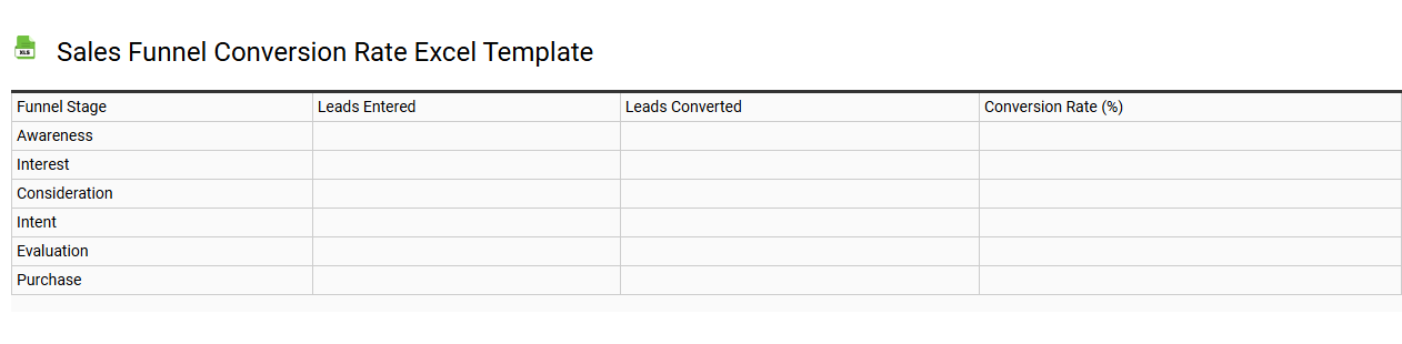 Sales funnel conversion rate Excel template