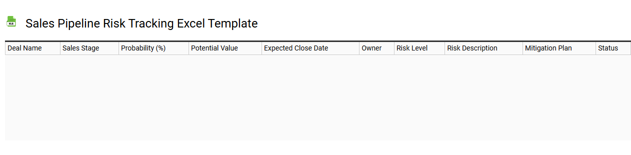 Sales pipeline risk tracking Excel template