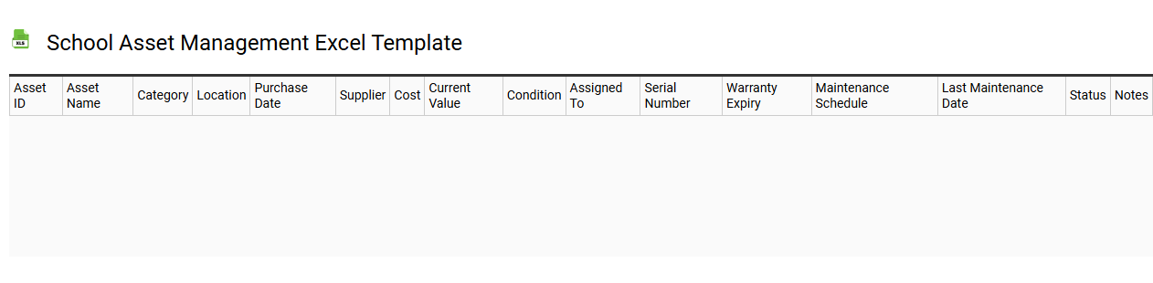 School asset management Excel template
