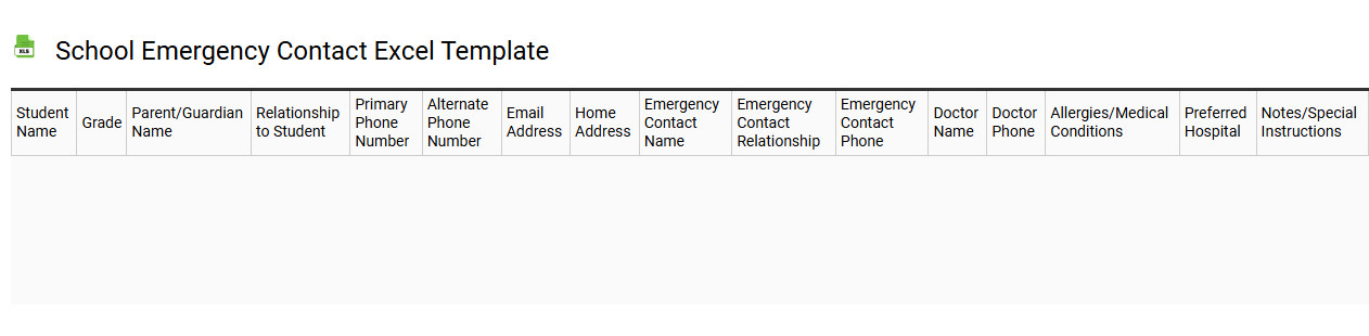 School emergency contact Excel template