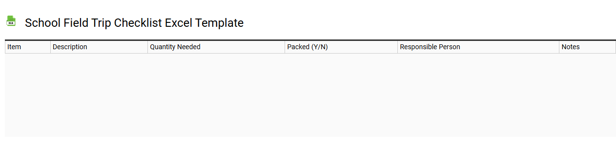 School field trip checklist Excel template