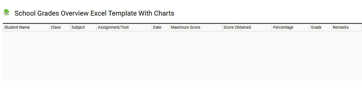 School grades overview Excel template with charts