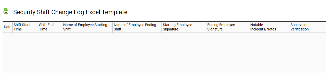 security shift change log Excel template