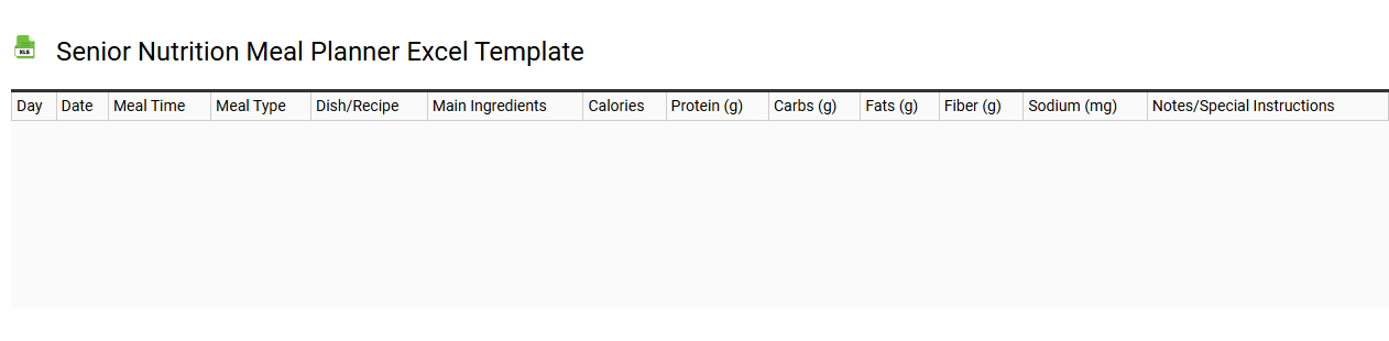 Senior nutrition meal planner Excel template