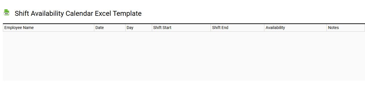 Shift availability calendar Excel template