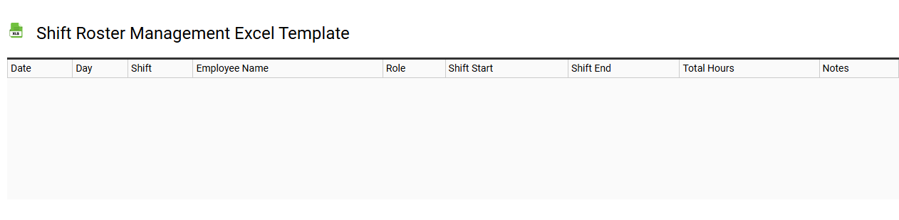 Shift roster management Excel template