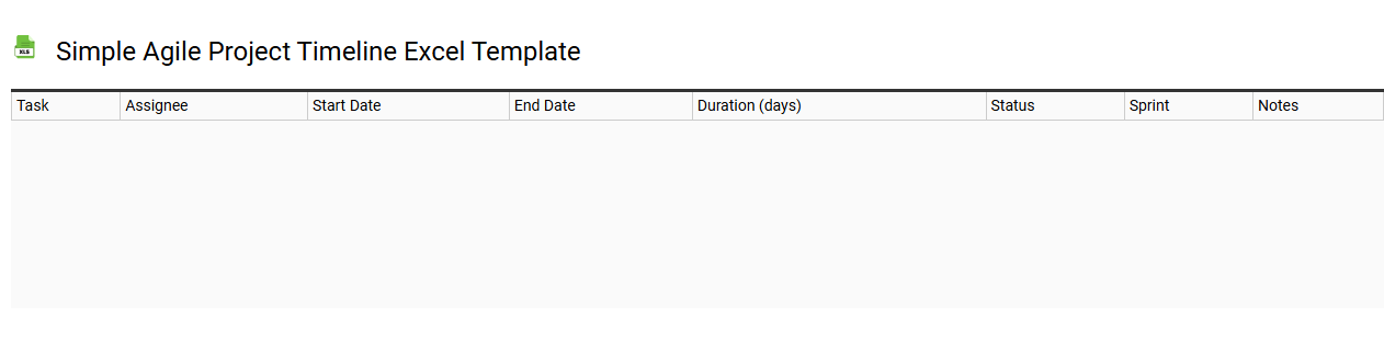 Simple Agile project timeline Excel template