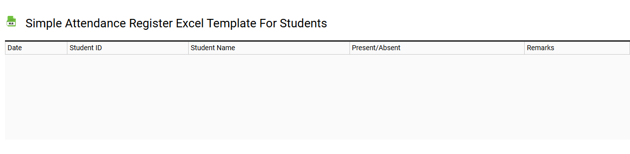 Simple attendance register Excel template for students