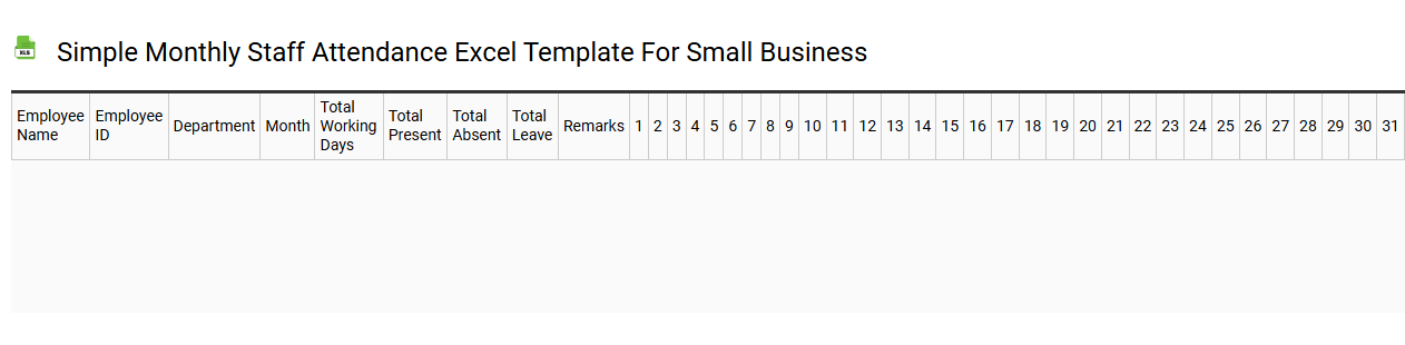 Simple monthly staff attendance Excel template for small business