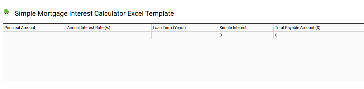 Simple mortgage interest calculator Excel template
