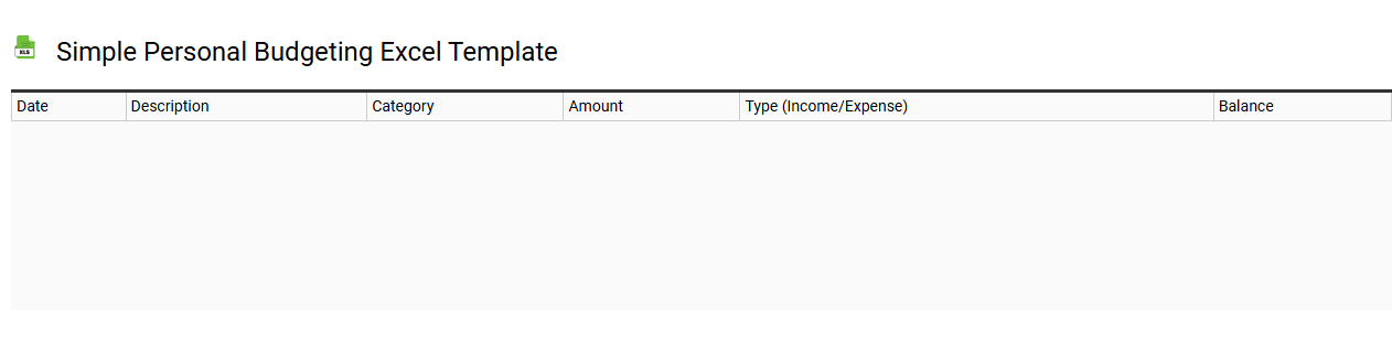 Simple personal budgeting Excel template