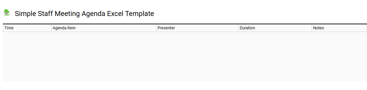 Simple staff meeting agenda Excel template