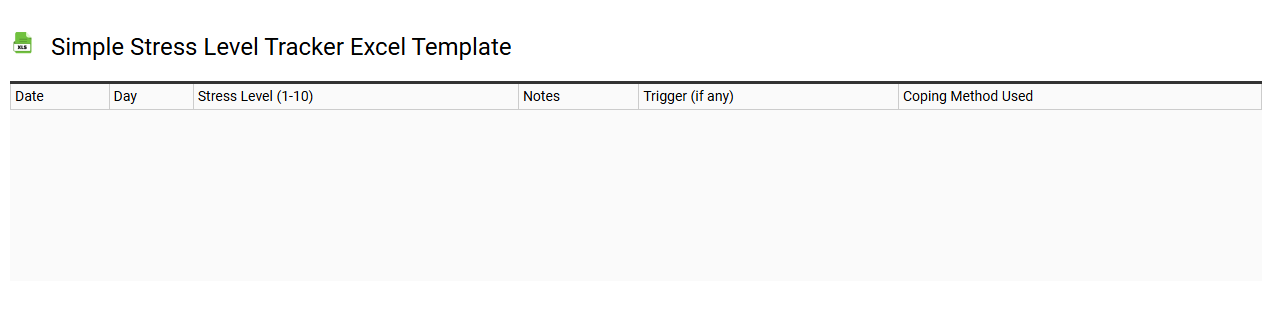 Simple stress level tracker Excel template