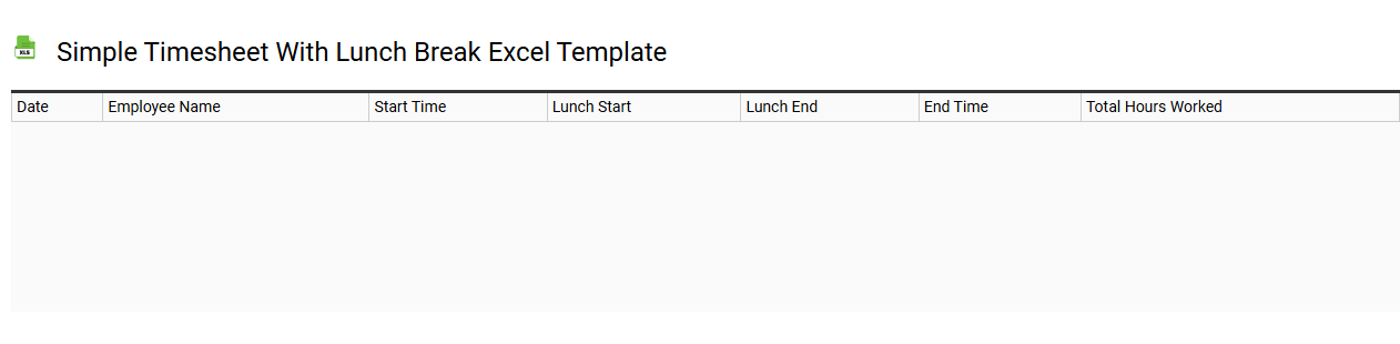 simple timesheet with lunch break Excel template