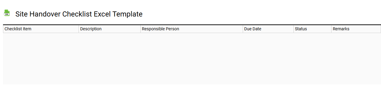 Site handover checklist Excel template