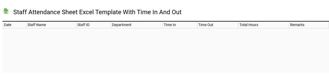 Staff attendance sheet Excel template with time in and out
