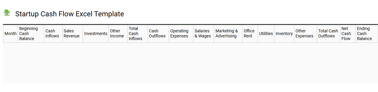 Startup cash flow Excel template