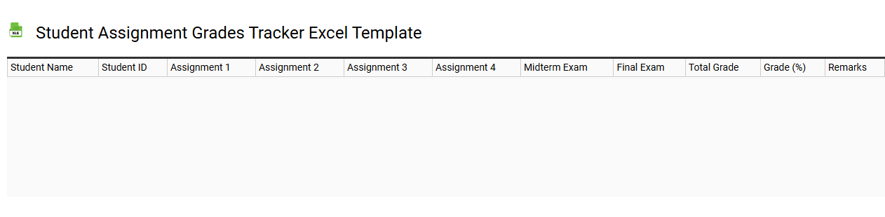 Student assignment grades tracker Excel template