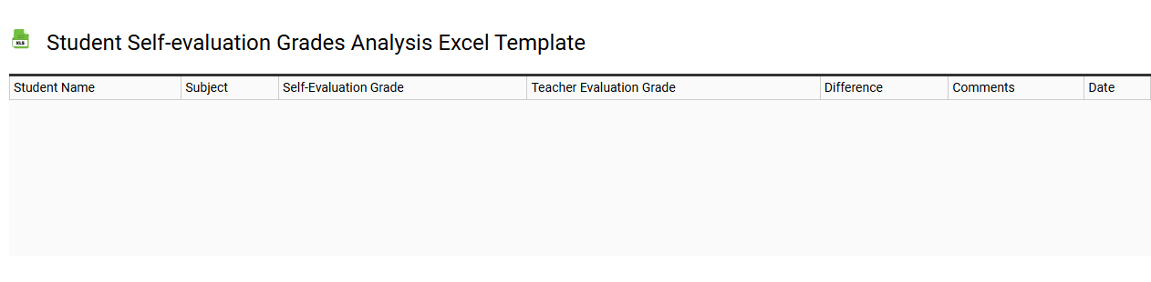 Student self-evaluation grades analysis Excel template
