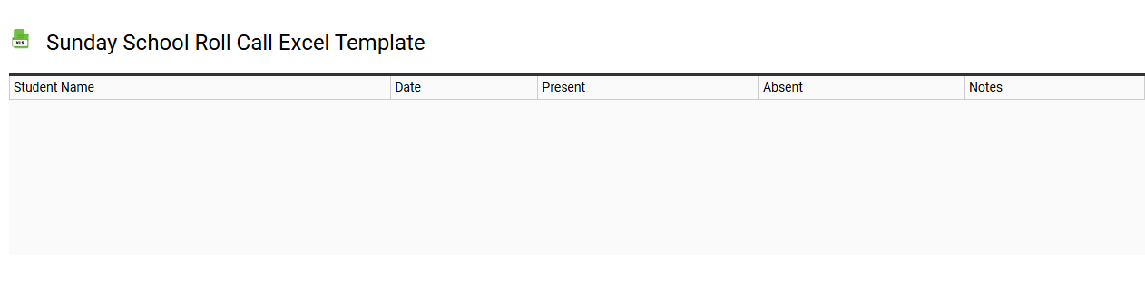 Sunday school roll call Excel template