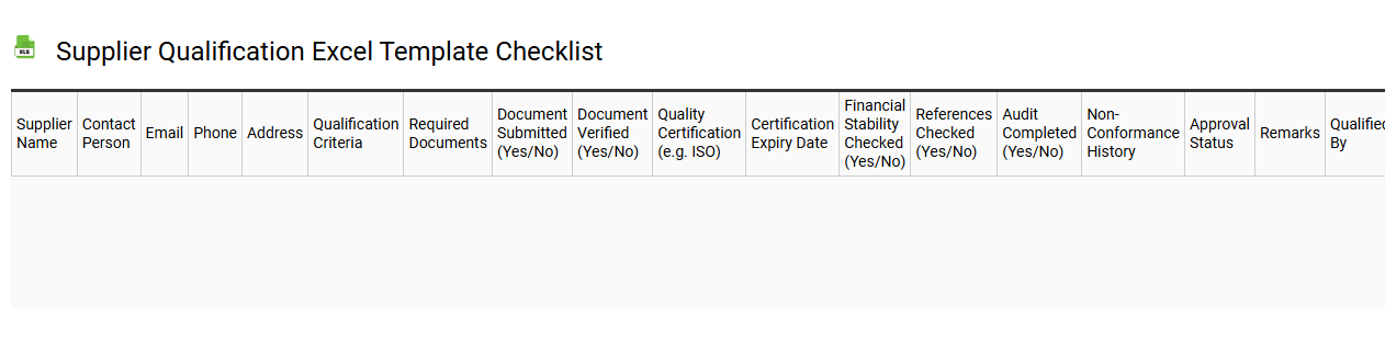 Supplier qualification Excel template checklist