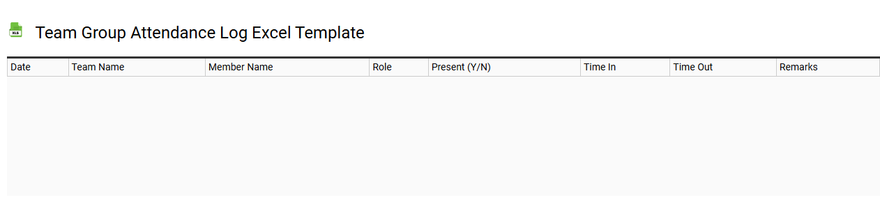 Team group attendance log Excel template