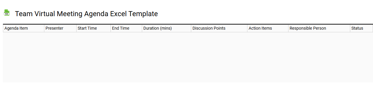 Team virtual meeting agenda Excel template