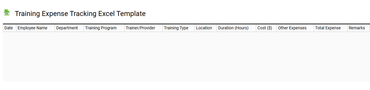 Training expense tracking Excel template