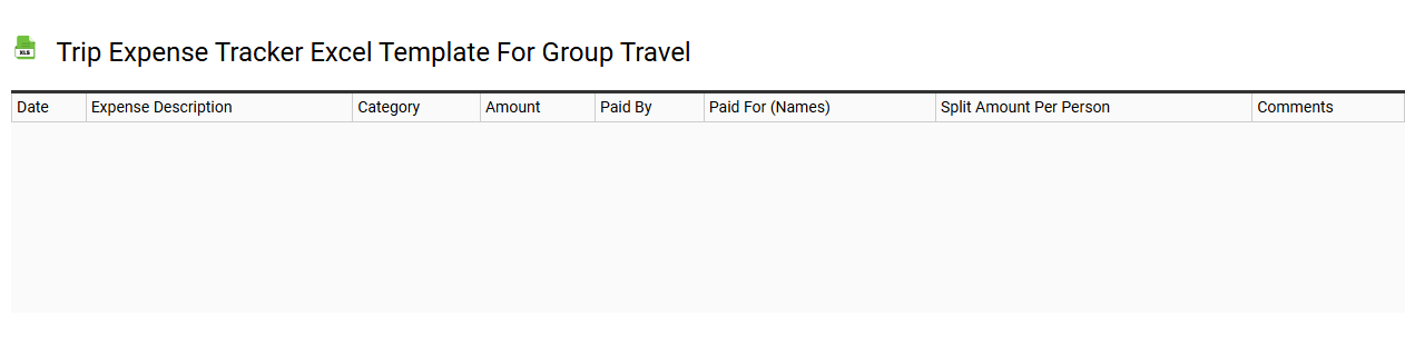 Trip expense tracker Excel template for group travel