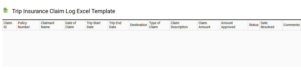 Trip insurance claim log Excel template