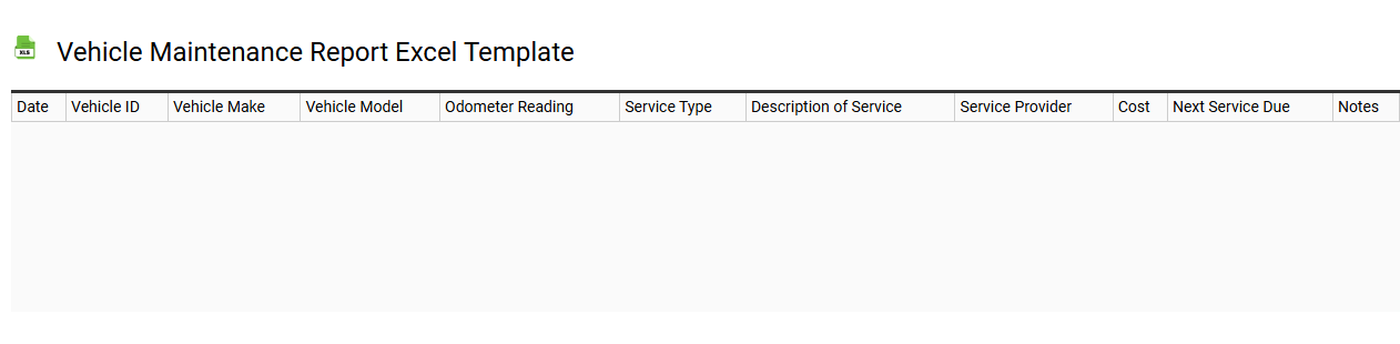 Vehicle maintenance report Excel template