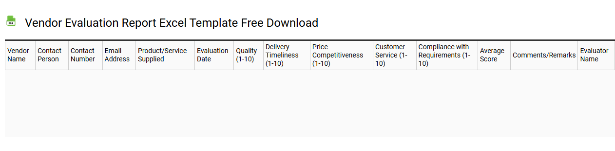 Vendor evaluation report Excel template free download