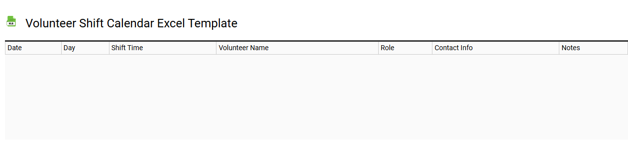 Volunteer shift calendar Excel template