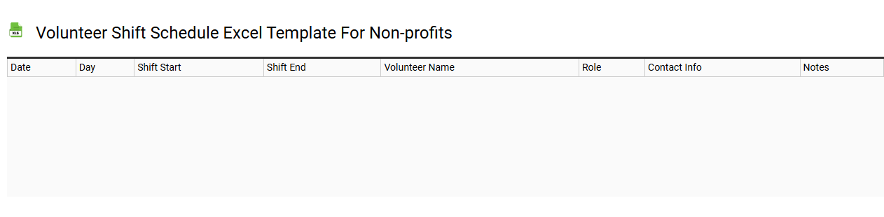 Volunteer shift schedule Excel template for non-profits