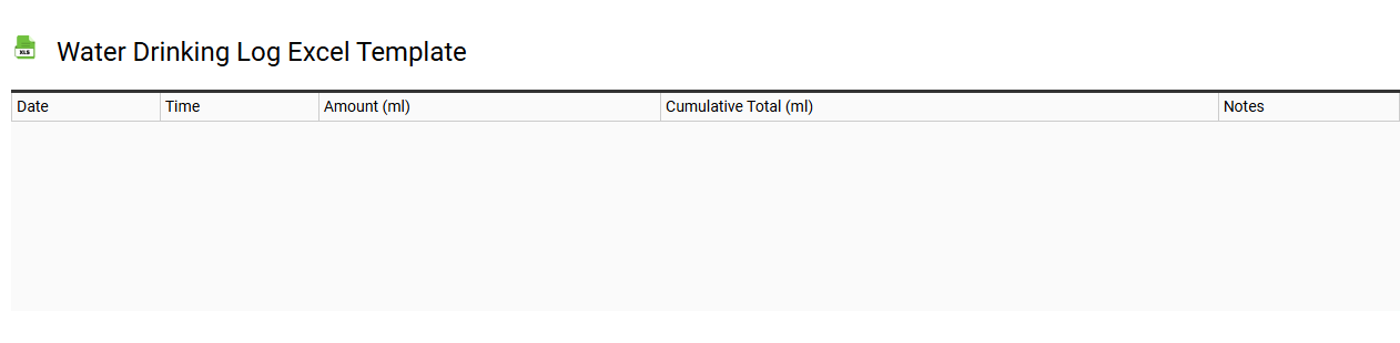 Water drinking log Excel template