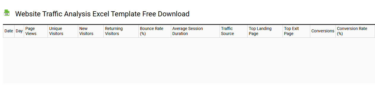 Website traffic analysis Excel template free download