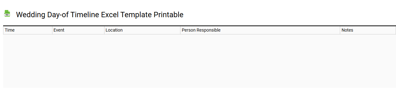 Wedding day-of timeline Excel template printable