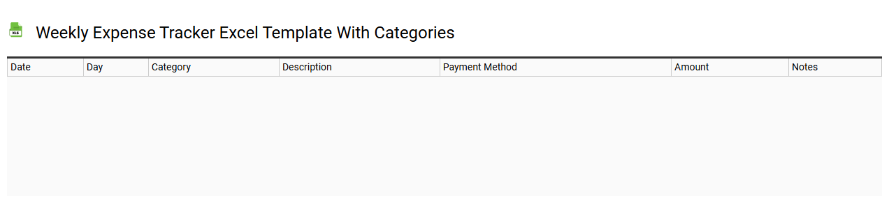 Weekly expense tracker Excel template with categories