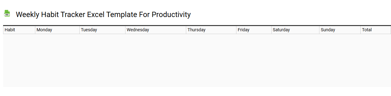 Weekly habit tracker Excel template for productivity