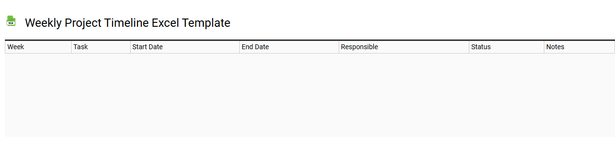 Weekly project timeline Excel template