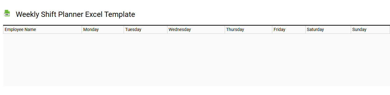 Weekly shift planner Excel template