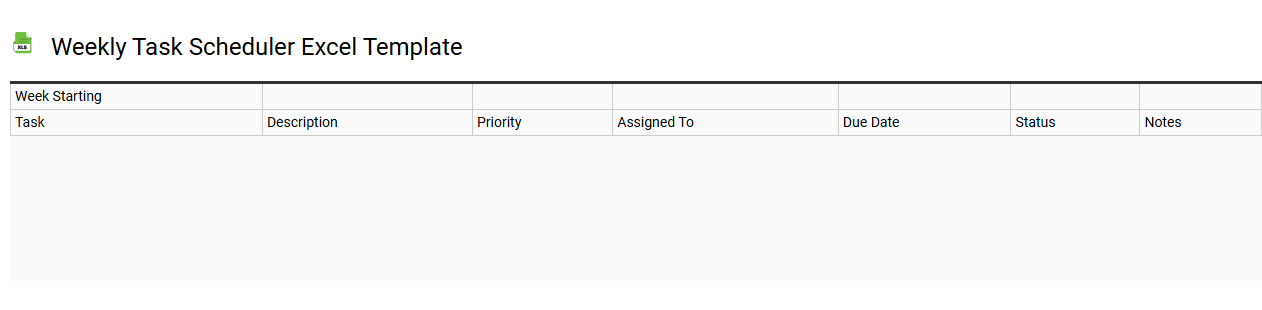 Weekly task scheduler Excel template