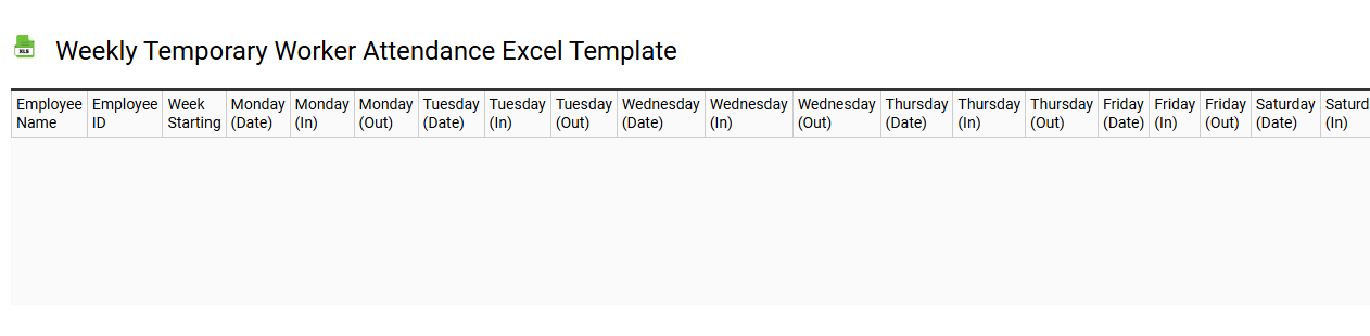 Weekly temporary worker attendance Excel template