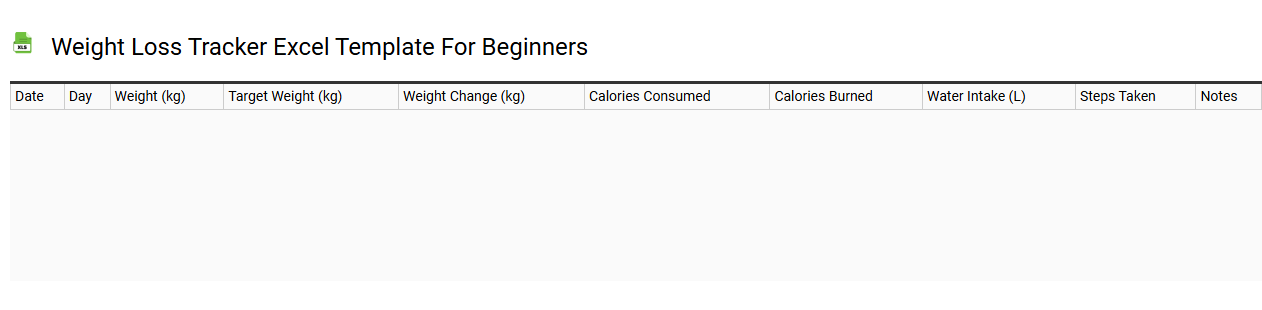 Weight loss tracker Excel template for beginners