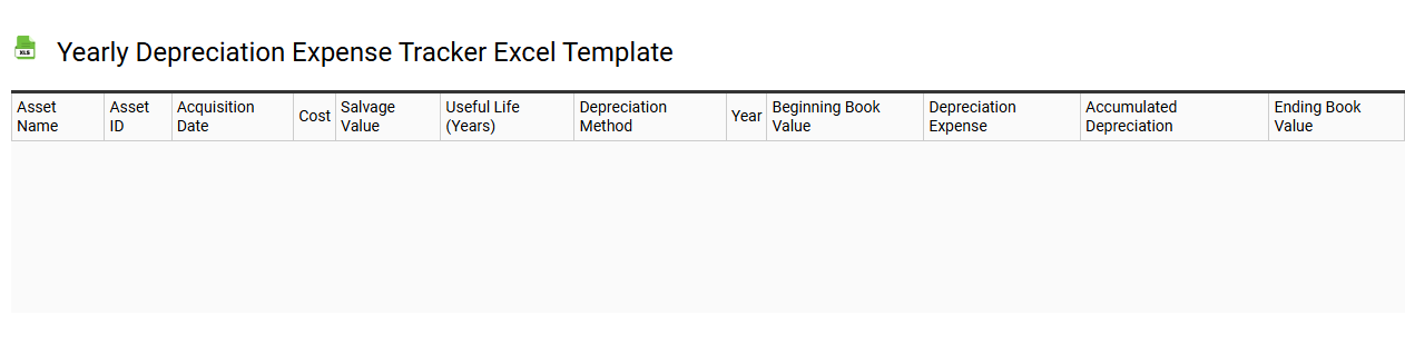 Yearly depreciation expense tracker Excel template